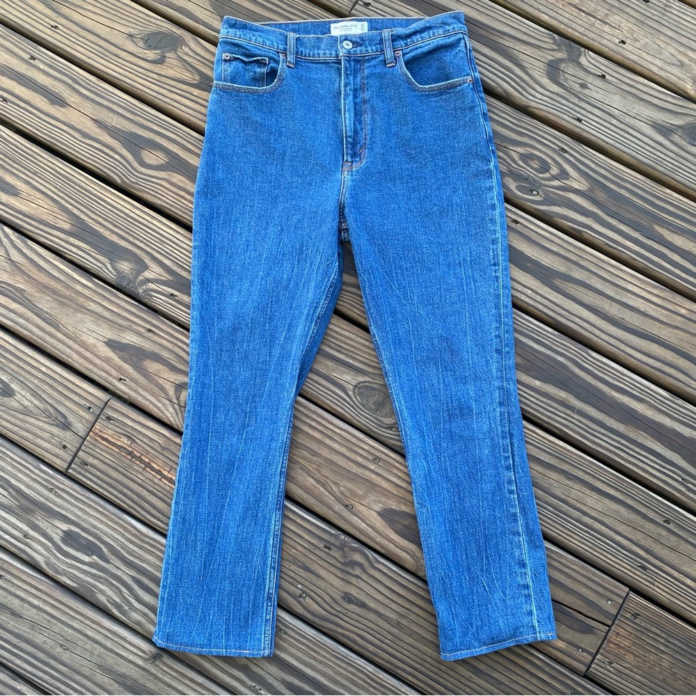 Abercrombie & Fitch The Slim Straight Ultra High Rise Jeans Cropped
